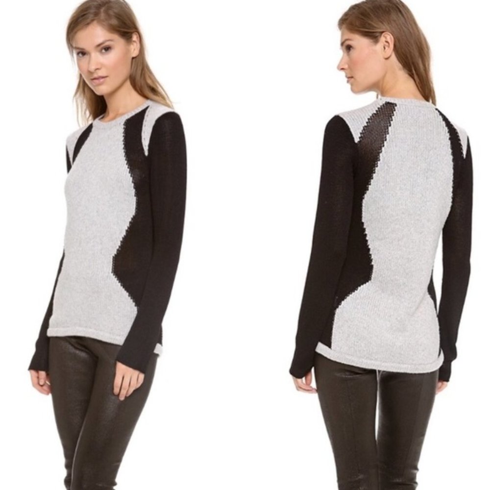 Helmut Lang Block Border Long Sleeve Alpaca Sweat… - image 4